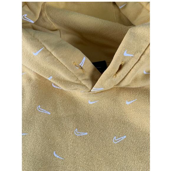 Nike All Over Swoosh Check Hoodie Yellow Size L - Picture 3 of 11